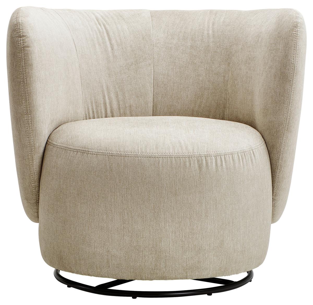 Sessel Boli Beige B: 92 Cm - Hellbraun/Beige, Design, Textil (92/80/84cm) - Livetastic