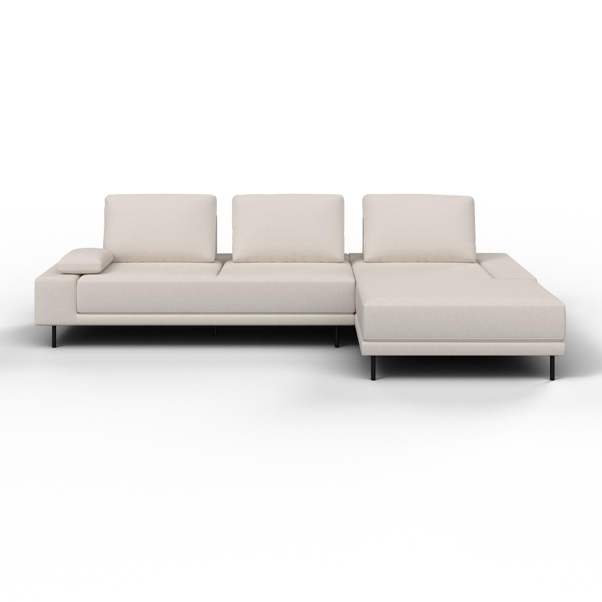 Sedací souprava MANI, béžová barva - černá/béžová, Moderní, kov/dřevo (309/89,2/183,5cm) - Bessagi Home