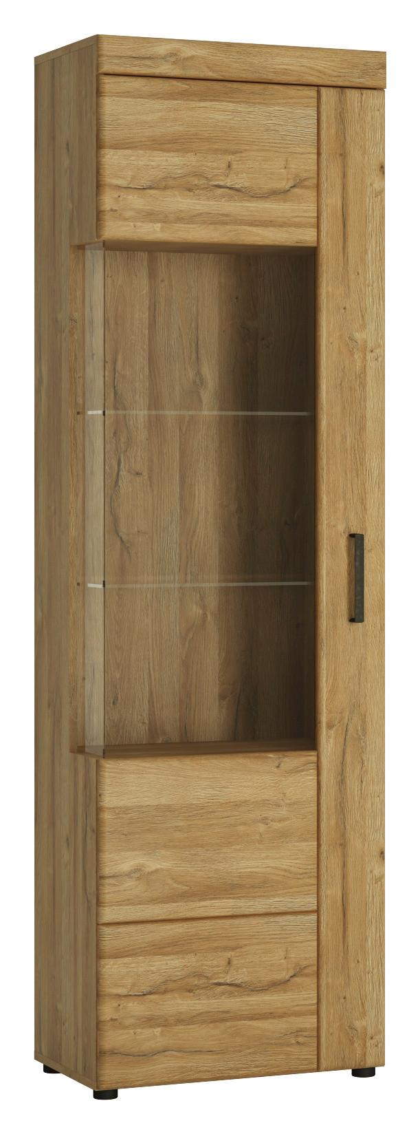 Vitrine Cortina Eichefarben Dekor B: 58 Cm - Eichefarben/Schwarz, MODERN, Glas/Holzwerkstoff (58/195/37,4cm)