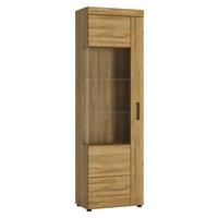 Vitrin Cortina - tölgyfa színű, Modern, faalapú anyag/Üveg (58/195/37,4cm)