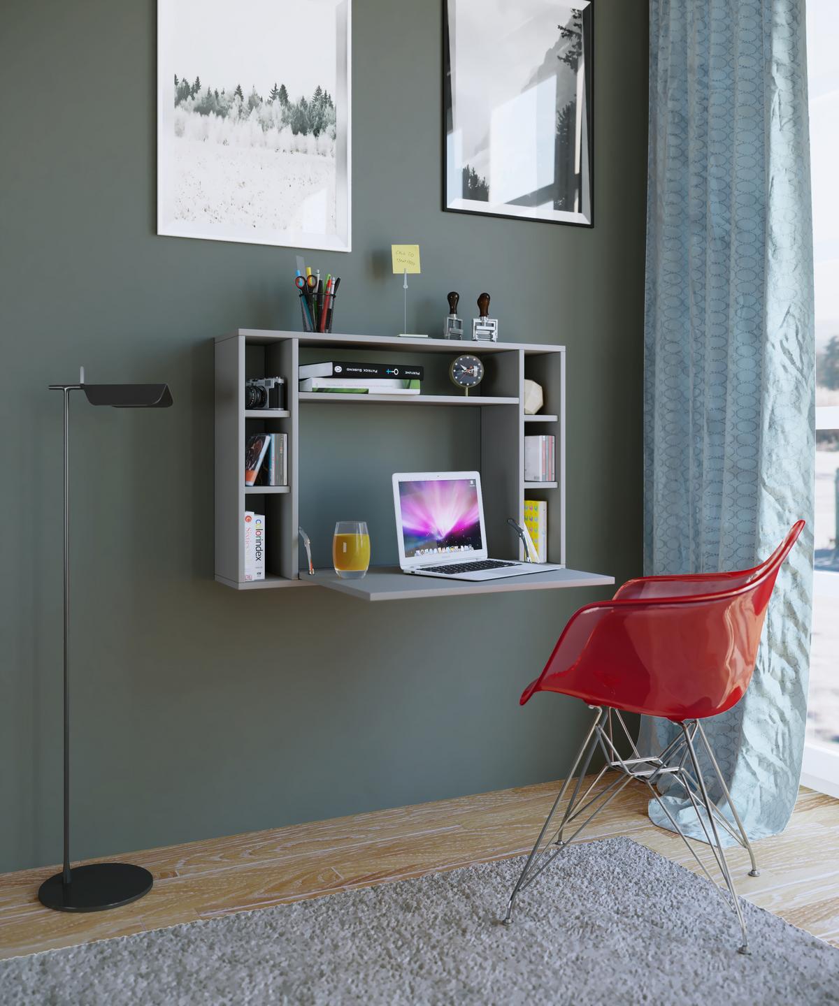 Laptoptisch Ausklappbar B: 90 Cm Wandila, Grau - Grau, KONVENTIONELL, Holzwerkstoff (90/20/60cm) - MID.YOU