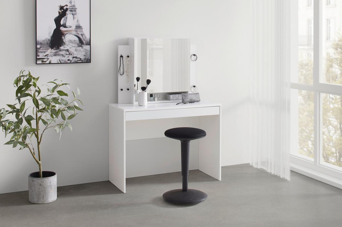 TOALETNÍ STOLEK EVA II -EXKLUSIV- - Moderní, kompozitní dřevo/sklo (100/140/45cm) - Mömax