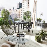 ZAHRADNÍ STŮL ATLANTA 2 - antracitová, Moderní, kov/sklo (90-180/90/75cm) - Modern Living