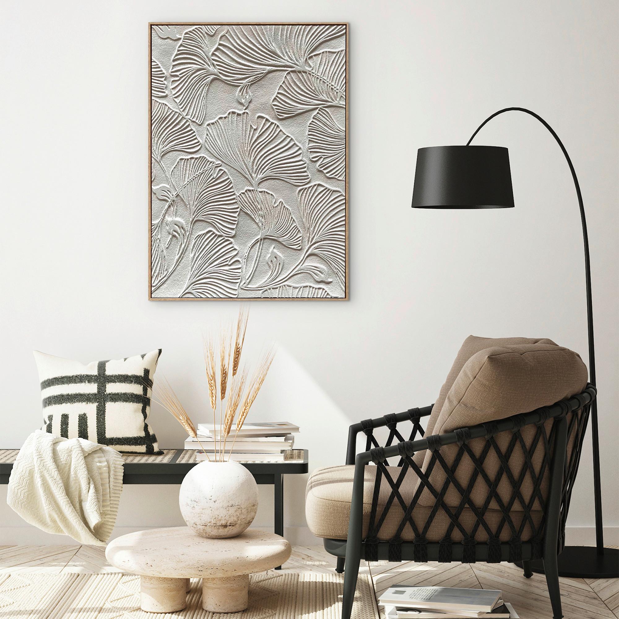 Obraz na plátně Denise, 100/140cm - bílá/přírodní barvy, Moderní, dřevo/textil (100/140cm) - Premium Living