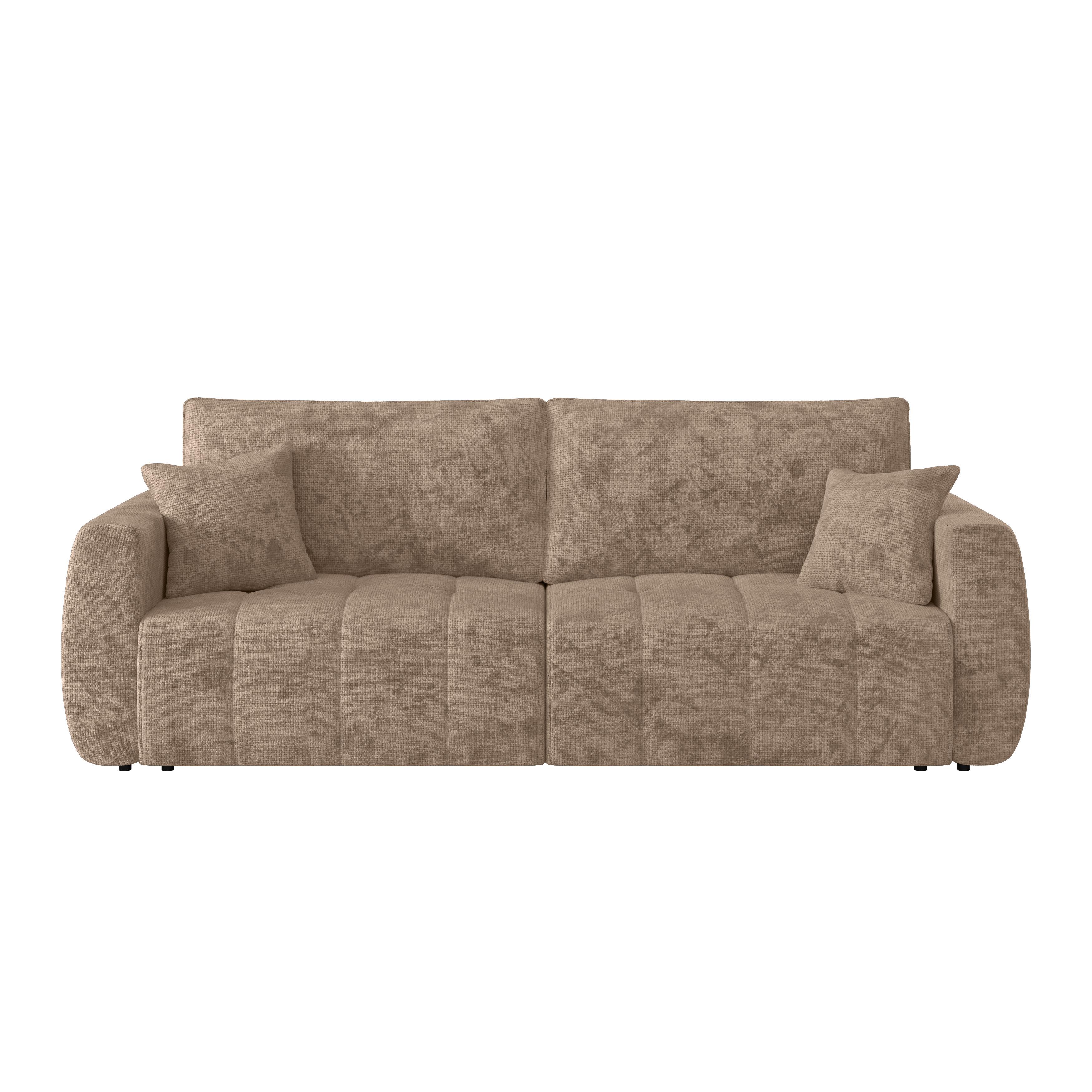 Schlafsofa Bali - Hellbraun/Schwarz, MODERN, Holz/Textil (245/74-90/104cm) - Luca Bessoni