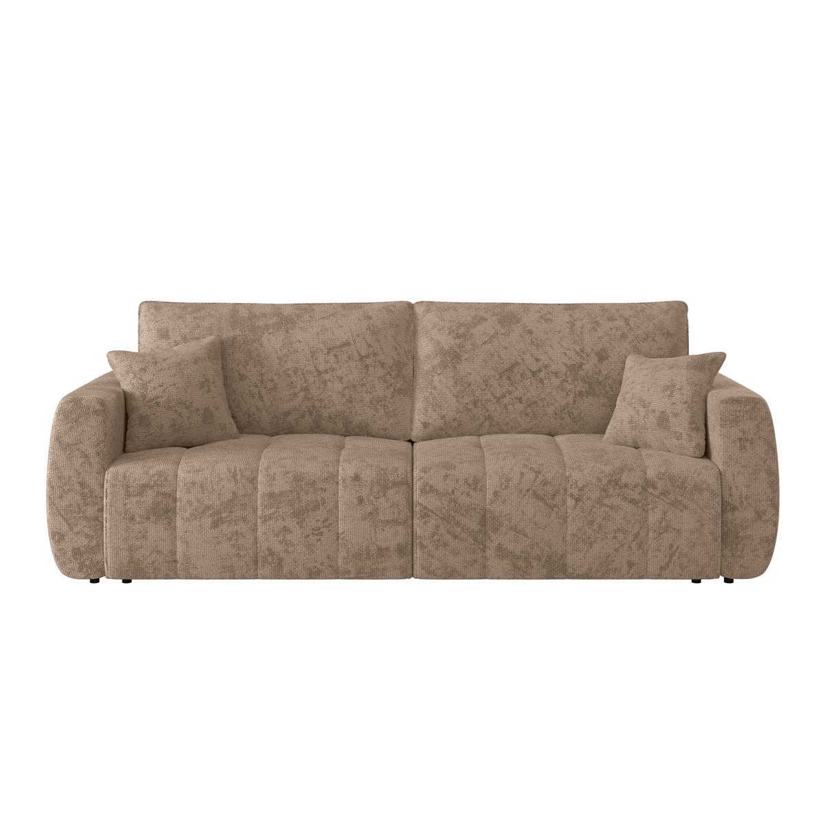 2-sitzer-sofa Bali Mit Schlaffunktion & Bettkasten - Hellbraun/Schwarz, MODERN, Holz/Textil (245/74-90/104cm) - Luca Bessoni