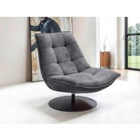Sessel Zen Anthrazit B: 94 cm - Anthrazit/Schwarz, Design, Textil (94/97/106cm) - Livetastic