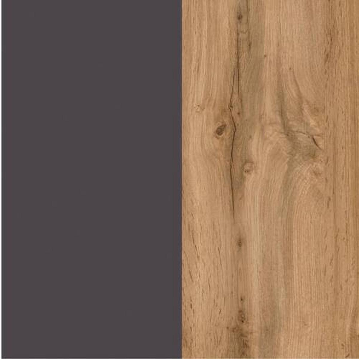 Hochschrank Varese B: 65 Cm Grau/wotan Eiche - Eiche Wotan/Grau, MODERN, Holzwerkstoff (65/180/35cm) - Held