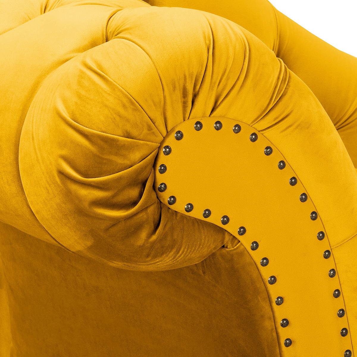 Récamiere Pako Senfgelb B: 185cm - Senfgelb/Braun, Design, Textil (185/93/75cm) - Livetastic