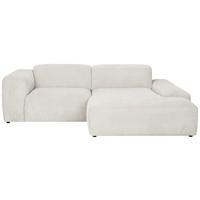 Ecksofa Hannah Creme 252x170 cm - Creme/Schwarz, Design, Textil (252/170cm) - MID.YOU