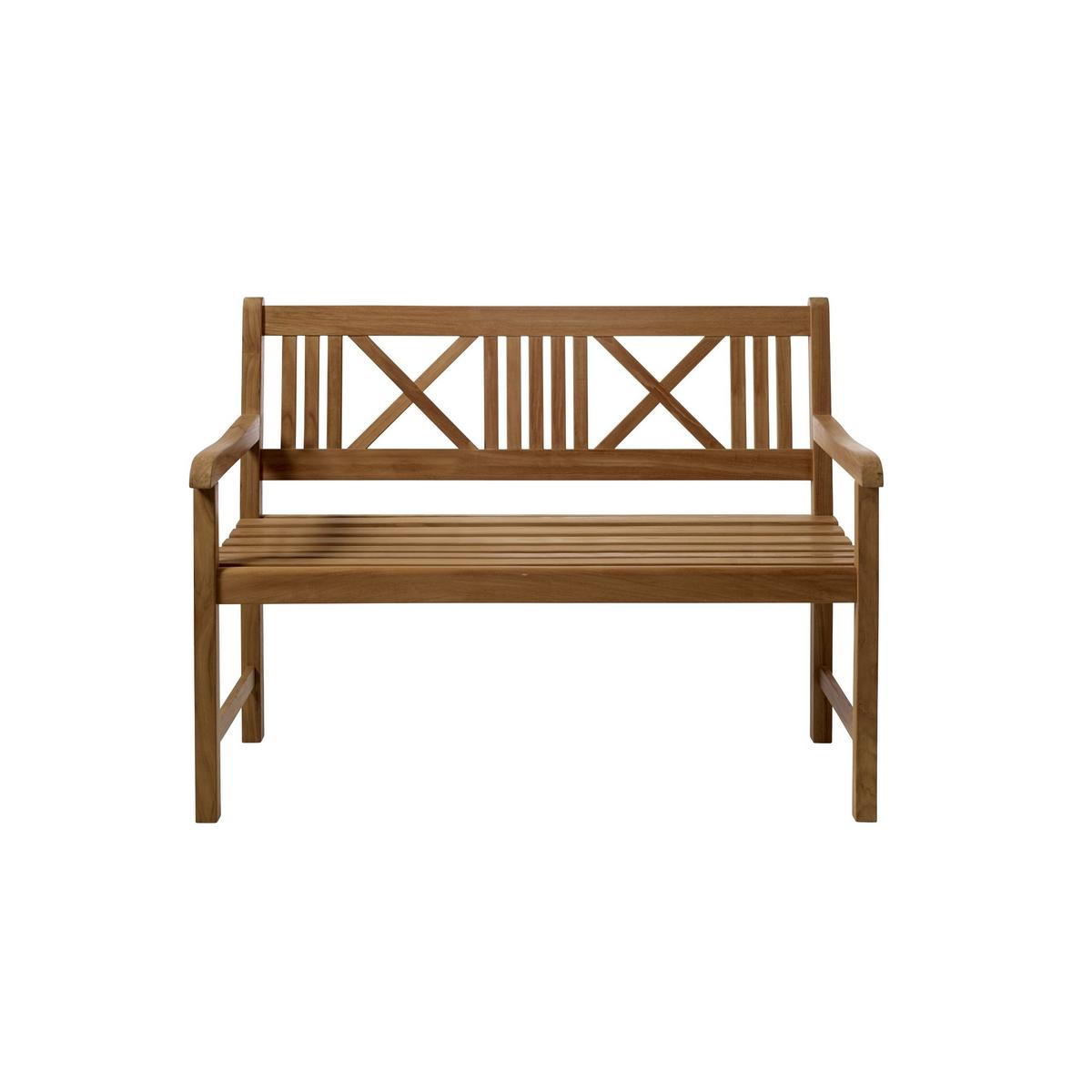 Gartenbank Teakholz 2-Sitzer Rosenborg - Naturfarben/Teakfarben, Natur, Holz (58/89/120cm) - Gardenson