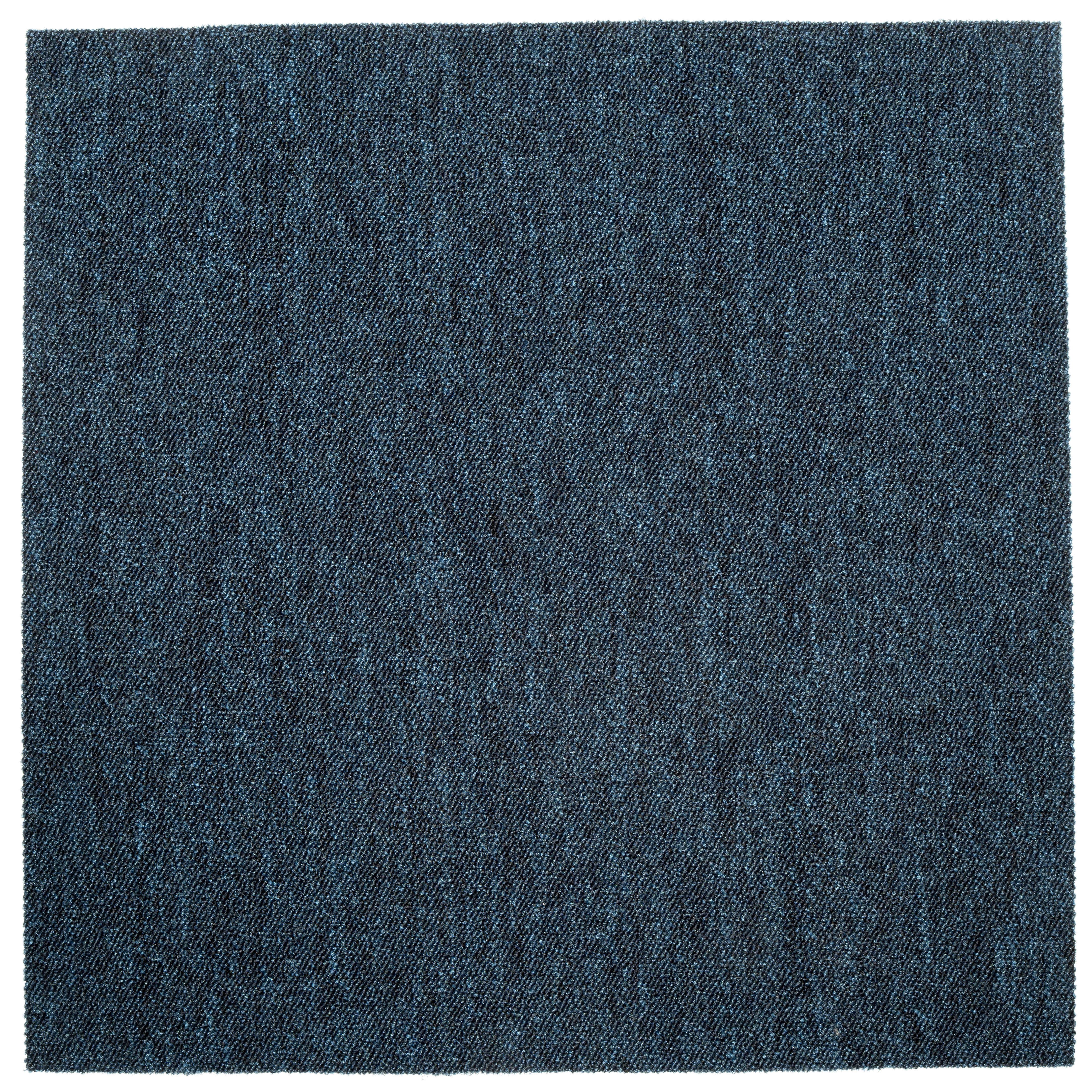 Teppichfliese Dunkelblau Sparkle 50x50cm Florhöhe 3,5mm