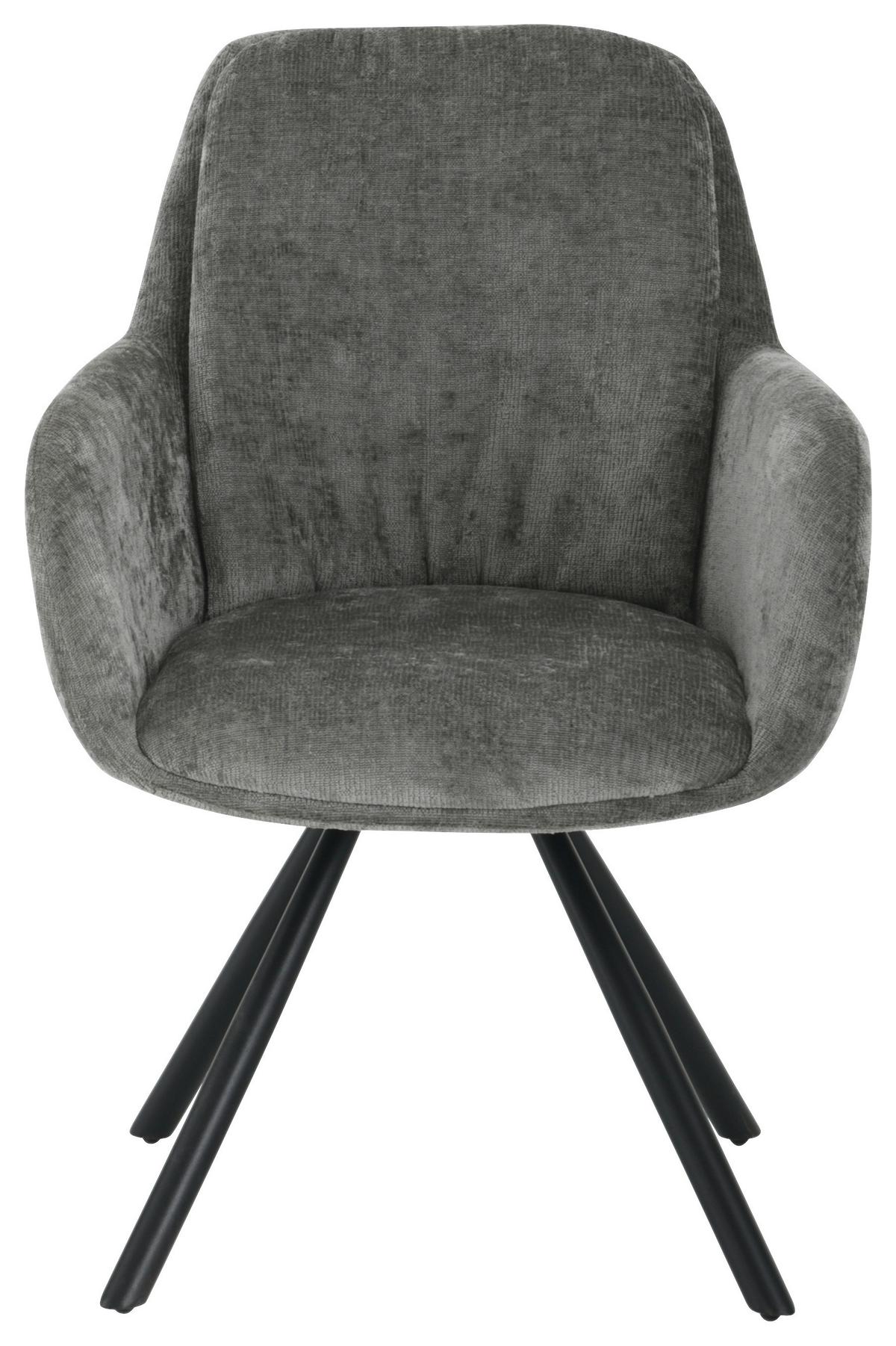 Armlehnstuhl-Set Bela - Schwarz/Grau, LIFESTYLE, Holz/Textil (62/88/66cm) - MID.YOU
