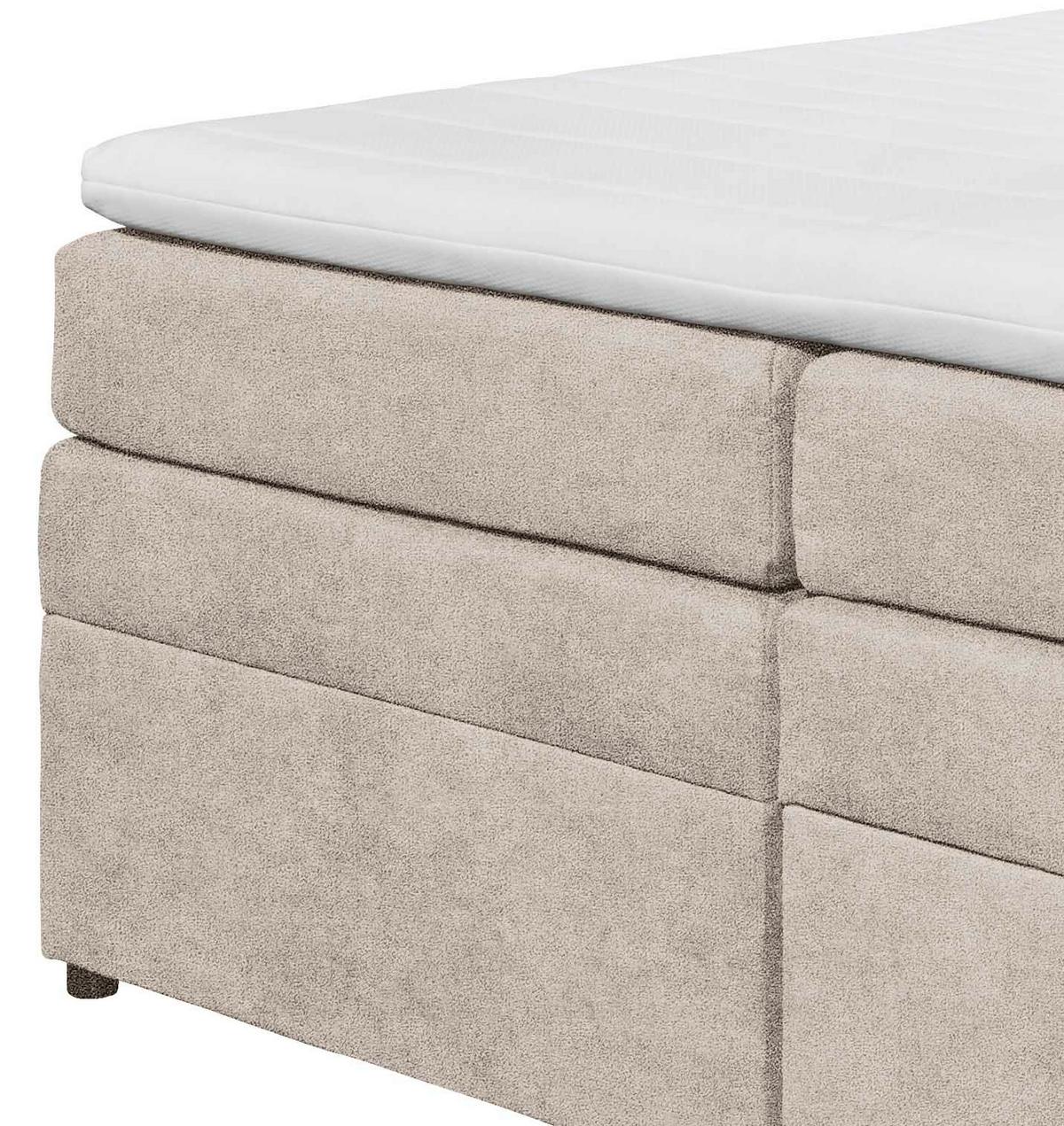 Boxspringbett Mit Topper & Bettkasten 180x200 Tacoma 3 - Sandfarben, KONVENTIONELL, Kunststoff/Textil (180/200cm) - MID.YOU