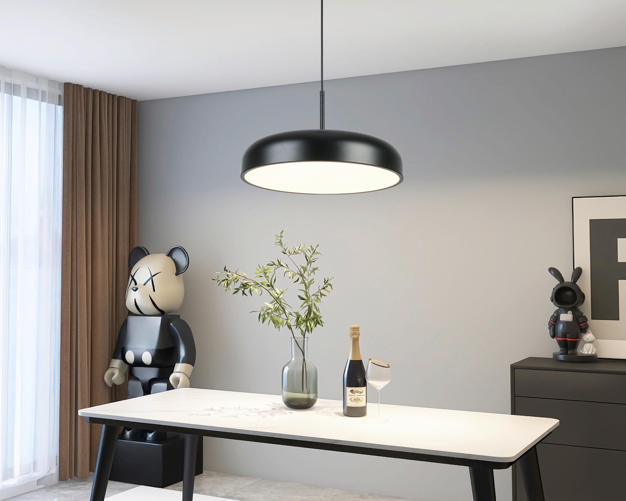ZÁVĚSNÉ LED SVÍTIDLO MIKE - bílá/černá, Moderní, kov/plast (40/130cm) - Mömax