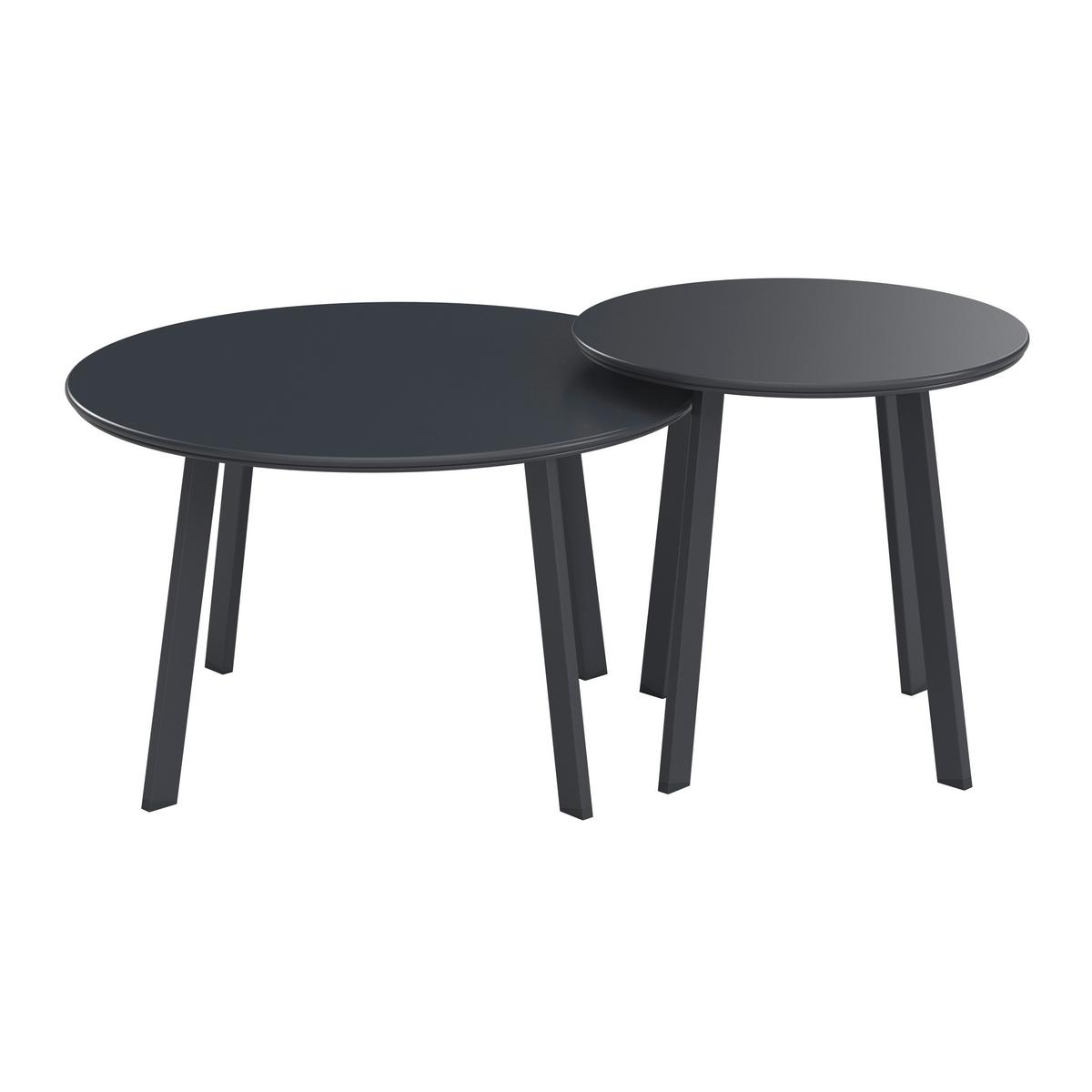 Gartenbeistelltisch Amelia - Schwarz, MODERN, Metall (70/50/40/45/70/50cm) - Luca Bessoni