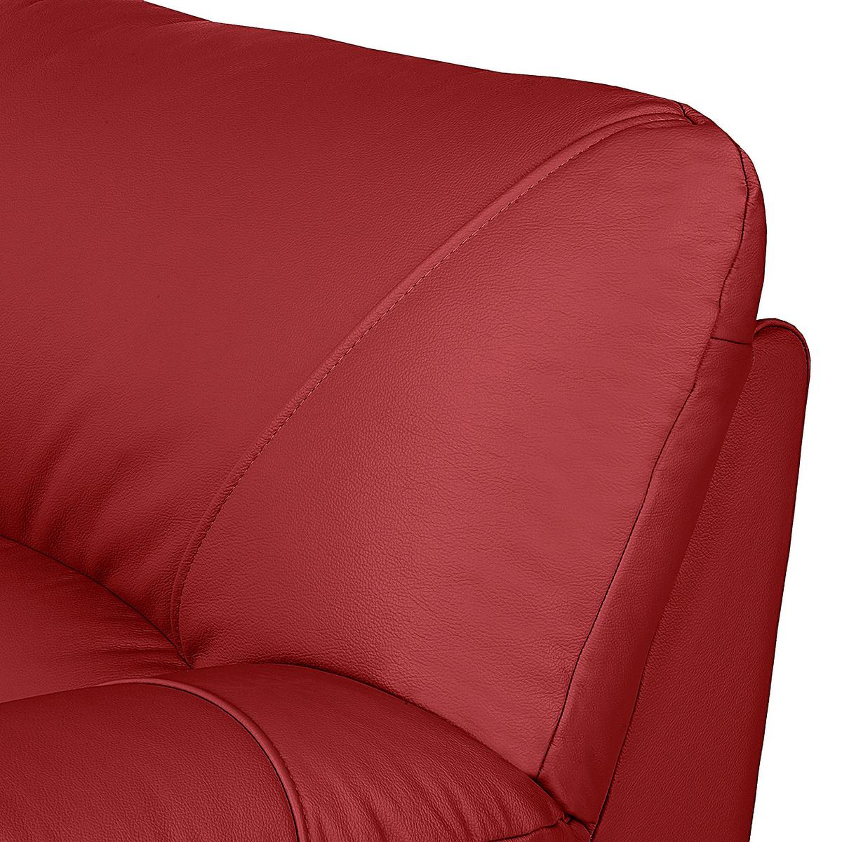 Sessel Oslo Rot B: 105 Cm - Rot/Schwarz, Design, Leder (105/92/85cm) - Livetastic