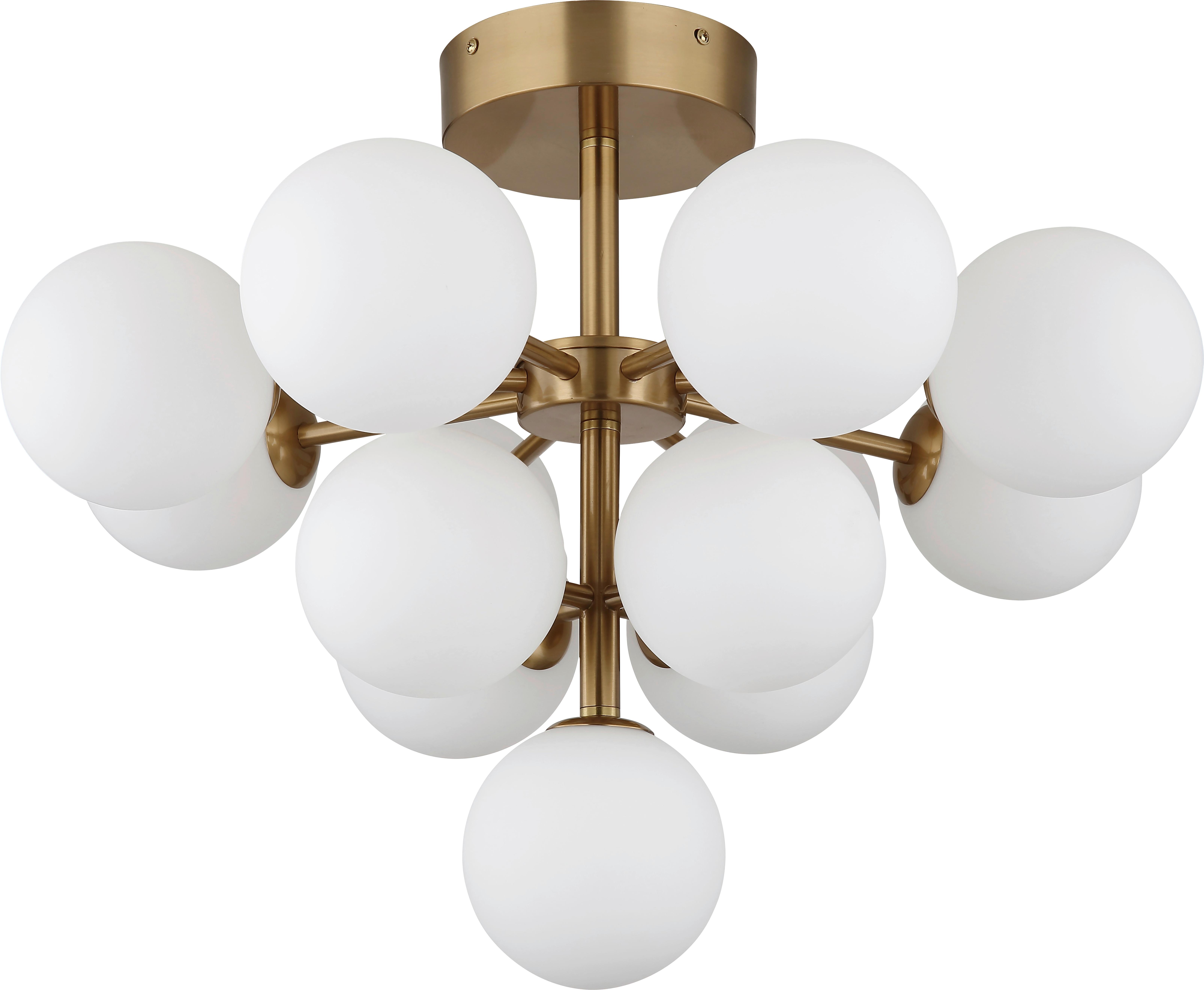 Deckenleuchte Louinis - Goldfarben, MODERN, Glas/Metall (56/43cm) - Novel