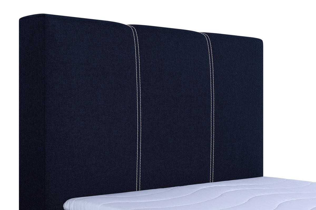 Boxspringbett Malta Mit Topper Blau, 90x200 Cm - Chromfarben/Blau, Basics, Holzwerkstoff/Textil (90/200cm) - P & B