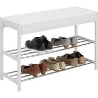 Lavica do predsiene ELLIE - biela/chrómová, Modern, kov/textil (80/52/30cm) - Mömax