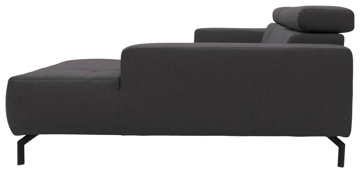 Ecksofa Cunelli Schwarz/braun Webstoff - Schwarz/Braun, Design, Textil (292/175cm) - MID.YOU
