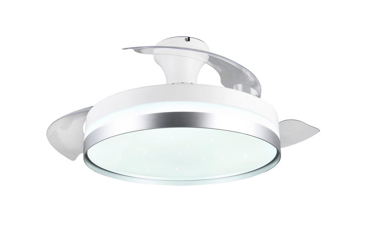 Deckenventilator Lindberg Weiß Titanfarben D: 48 cm - Transparent/Titanfarben, KONVENTIONELL, Kunststoff (48/31,0cm)