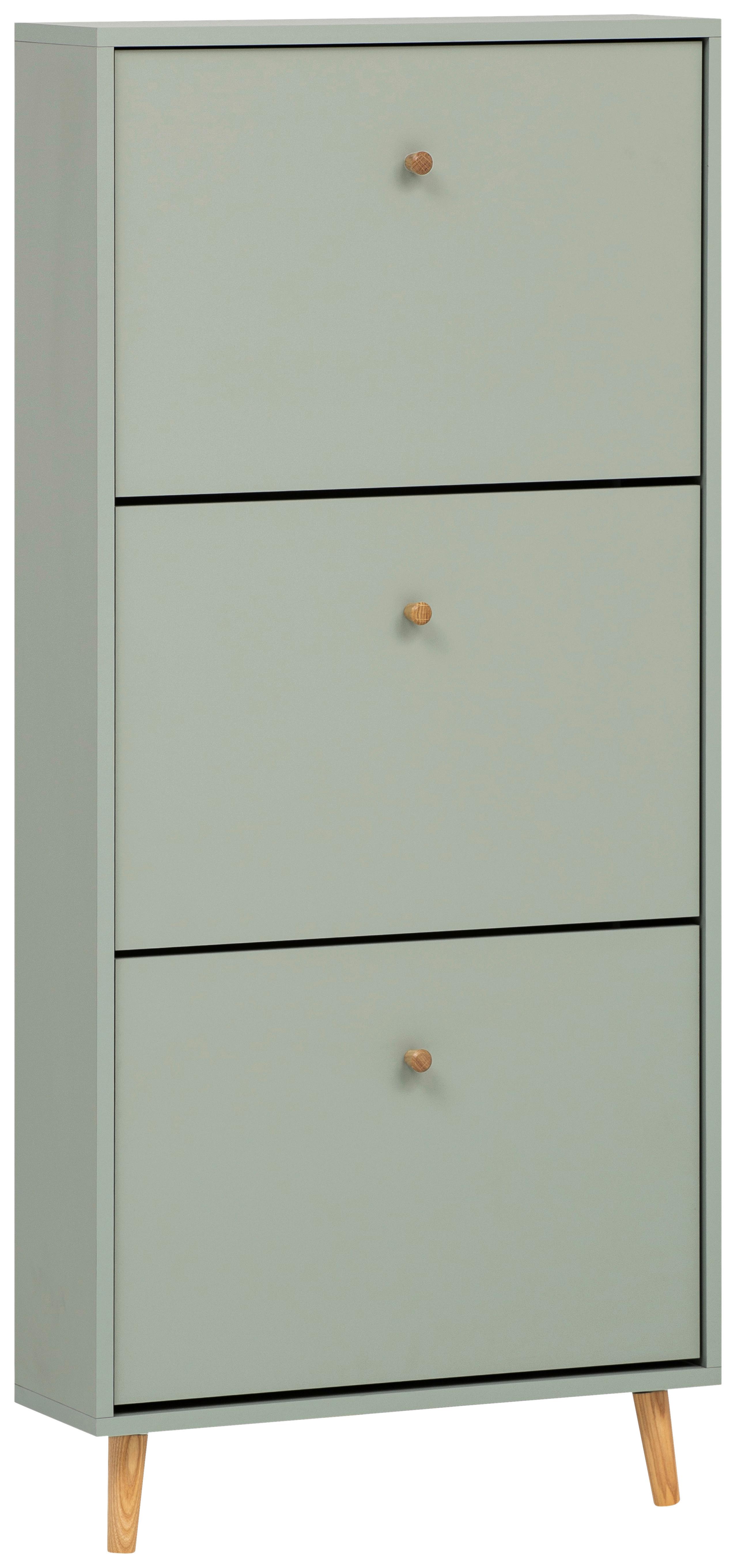 Schuhkipper Bjarne, Salbeigrün B: 59,8 Cm - Salbeigrün/Weiß, Design, Holzwerkstoff (59,8/131/19,55cm) - MID.YOU