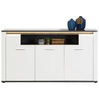 ŠIROKÁ KOMODA ALASSIO - bílá/černá, Moderní, kov/kompozitní dřevo (156,3/86,2/40,5cm) - Luca Bessoni