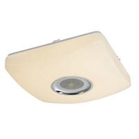 LED-Deckenleuchte Ayleen L: 36,5 cm mit Farbwechsler - Chromfarben/Weiß, Basics, Kunststoff/Metall (36,5/36,5/9cm) - Globo