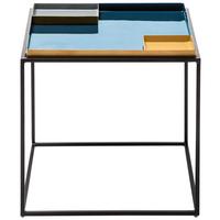 Beistelltisch Famosa 260 Blau/Grau/Orange B: 40 cm - Blau/Schwarz, Design, Metall (40/40/40cm) - Kayoom