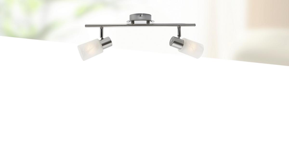 Strahler Elke 2-Flammig verstellbar L: 41,5 cm - Chromfarben/Weiß, KONVENTIONELL, Glas/Metall (41,5cm) - James Wood
