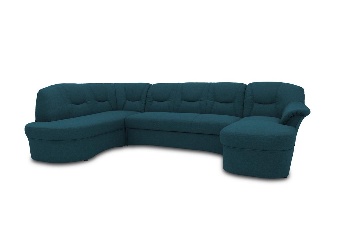Wohnlandschaft Sarafina Dunkelblau - Schwarz/Dunkelblau, KONVENTIONELL, Textil (180/295/146cm) - MID.YOU