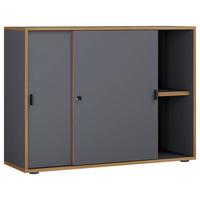 Aktenschrank Salia Anthrazit, Honigeiche B:100 Cm - Honigeiche/Anthrazit, Design, Holzwerkstoff (100/74/37cm) - MID.YOU