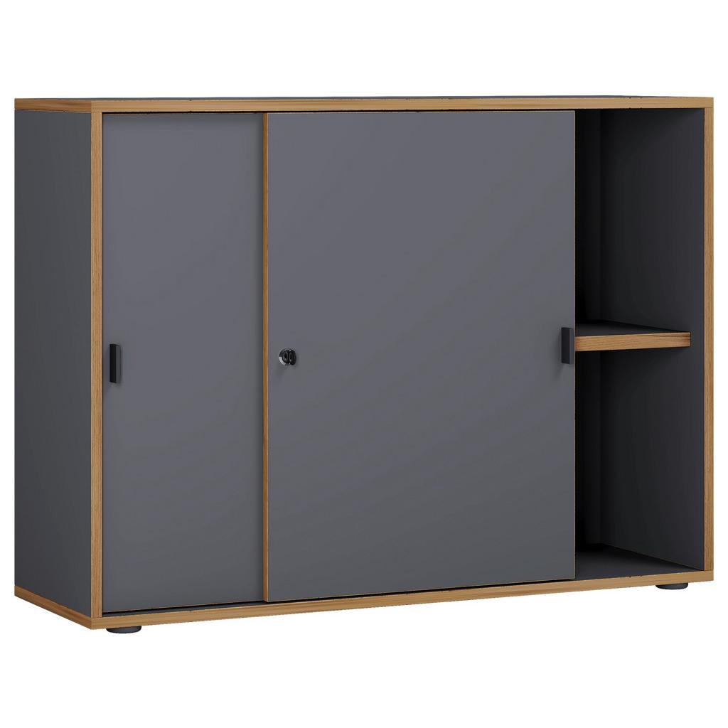 Aktenschrank Salia Anthrazit, Honigeiche B:100 cm