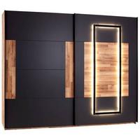 Schwebetürenschrank + Led 270cm , Graphit/eiche Dekor - Eichefarben/Graphitfarben, KONVENTIONELL, Holzwerkstoff (270/225,5/60cm) - James Wood