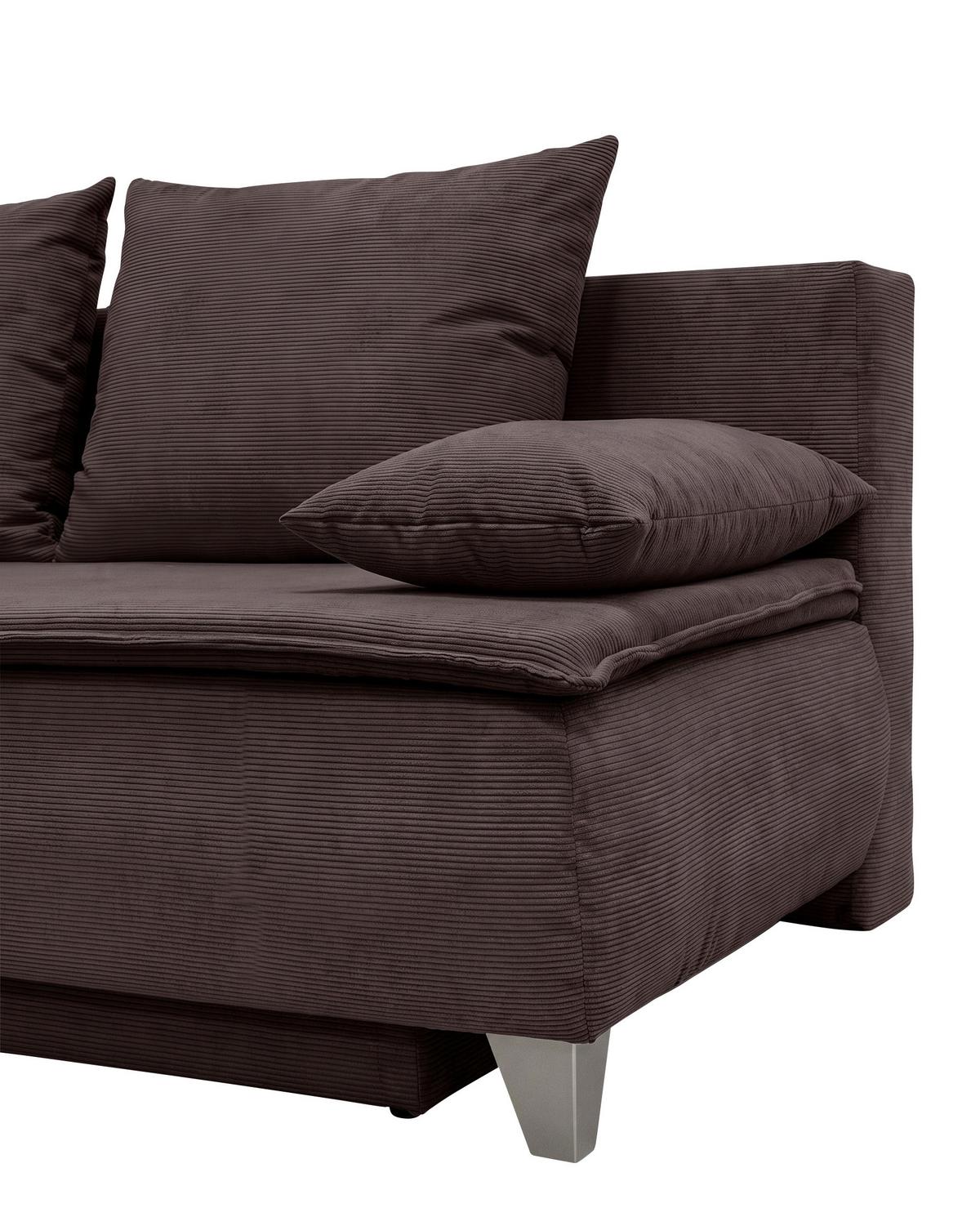 Boxspringová pohovka MONA LUX, šedohnědý manšestr - šedavě hnědá, Moderní, textil (208/100/106cm) - Mömax