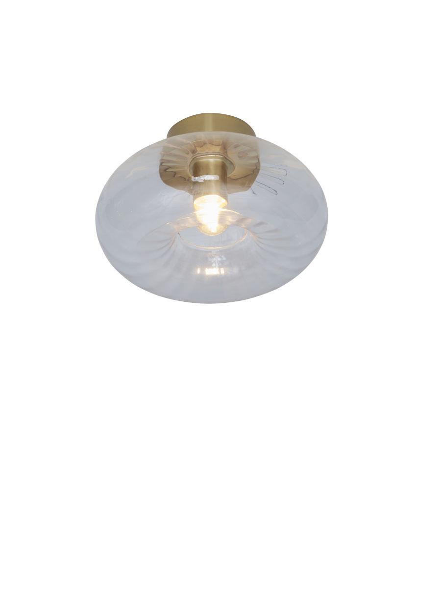 Deckenleuchte Brussels D: 28cm 1-Flammig - Transparent/Goldfarben, Basics, Glas/Metall (28cm) - It's about Romi