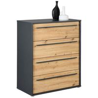 Kommode Adriano Anthrazit/Artisan B: 80 cm - Anthrazit/Eiche Artisan, Trend, Holzwerkstoff (80/94,8/41,2cm)