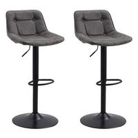 Barhocker-Set Ezra - Anthrazit/Schwarz, LIFESTYLE, Textil/Metall (49/87/43cm) - MID.YOU