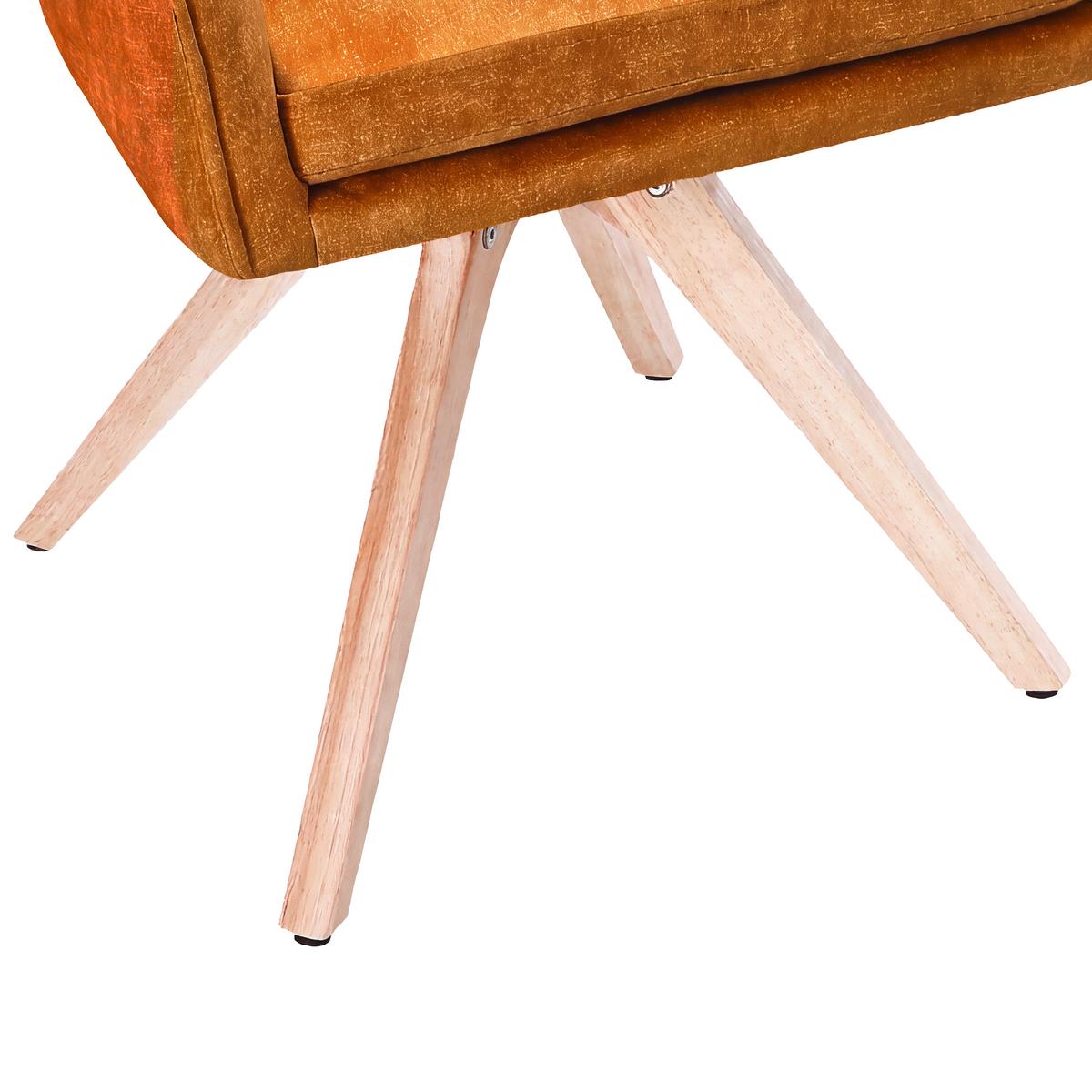 Vierfußstuhl Lisa Gold Echtholz Beine - Goldfarben/Naturfarben, KONVENTIONELL, Holz/Textil (62/83/63cm)