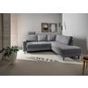 Eckschlafsofa Passione Dunkelgrau S: 242x200 Cm - Dunkelgrau/Schwarz, MODERN, Textil (242/200cm) - Livetastic
