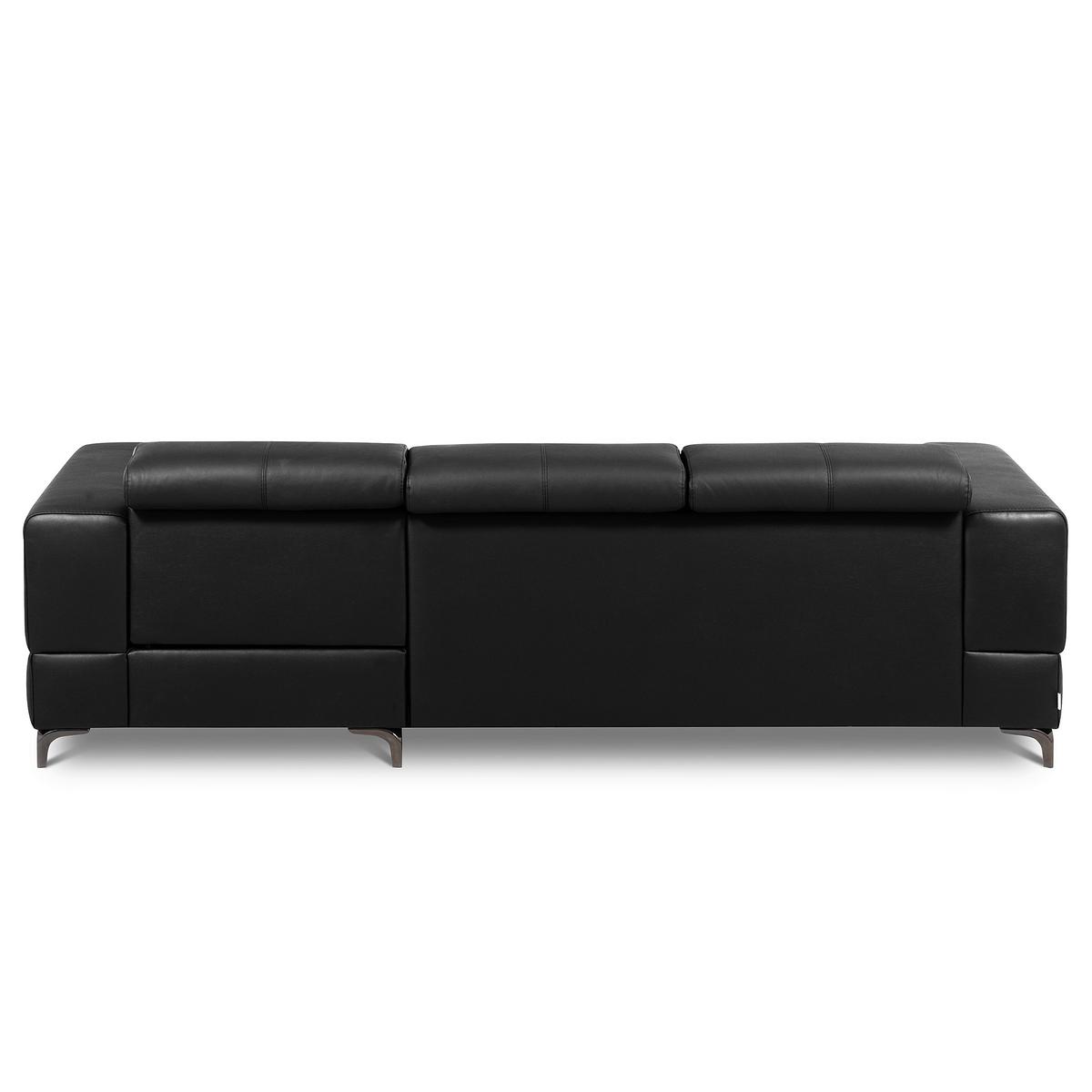 Ecksofa Torino Teilleder Schwarz 247x173 - Schwarz, Design, Leder/Textil (247/173cm) - Livetastic