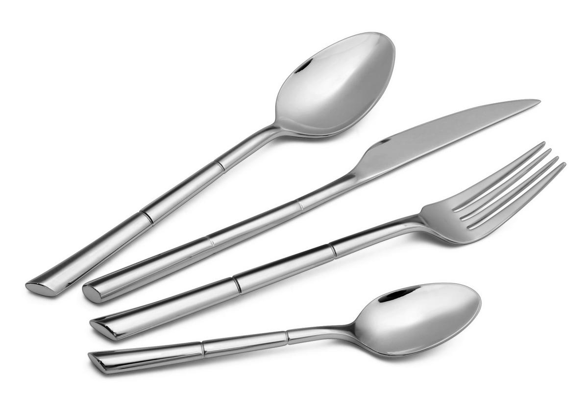 Besteckset Sybille - Edelstahlfarben, Design, Metall - Luca Bessoni