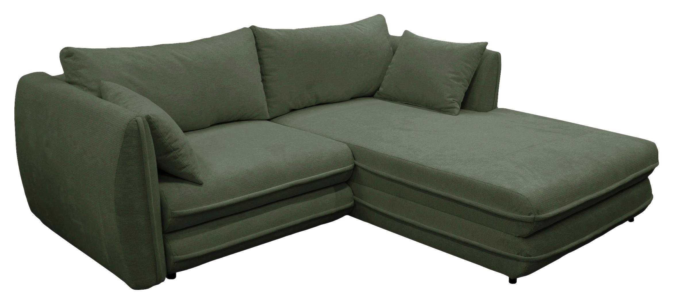 Ecksofa Vivaldi Grün S: 240x201 cm - Schwarz/Grün, Design, Textil (240/201cm) - MID.YOU