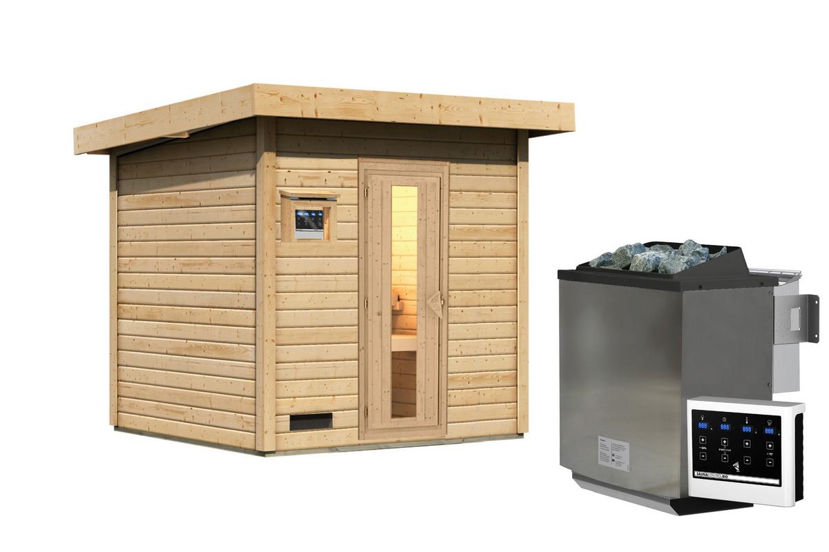 Saunahaus Bente 2 196/212/196 cm - Fichtefarben, Basics, Holz (196/212/196cm)