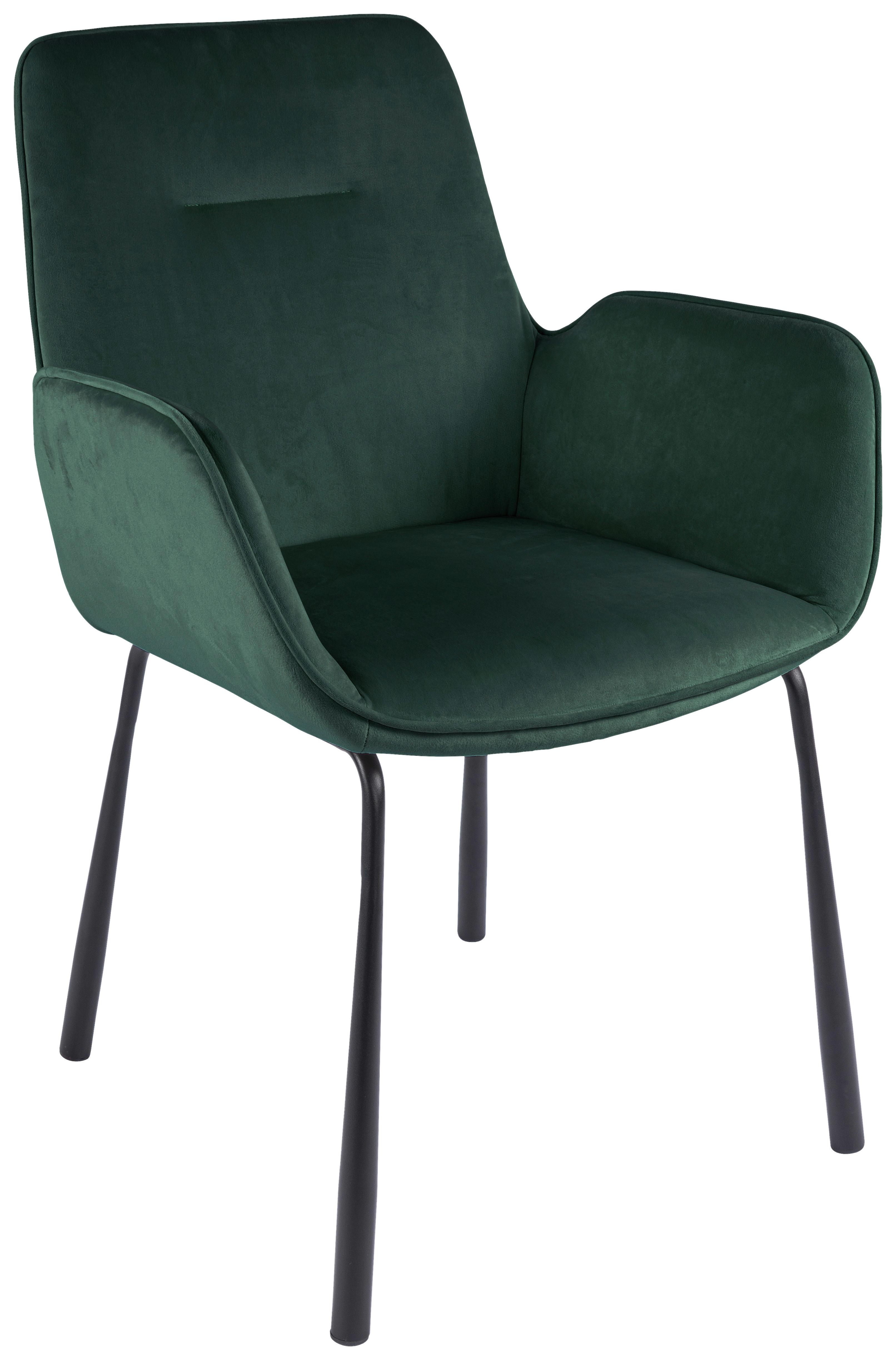 ŽIDLE S PODRUČKAMI ELIOT 125 - černá/zelená, Moderní, kov/textil (57/87/58,5cm) - MID.YOU