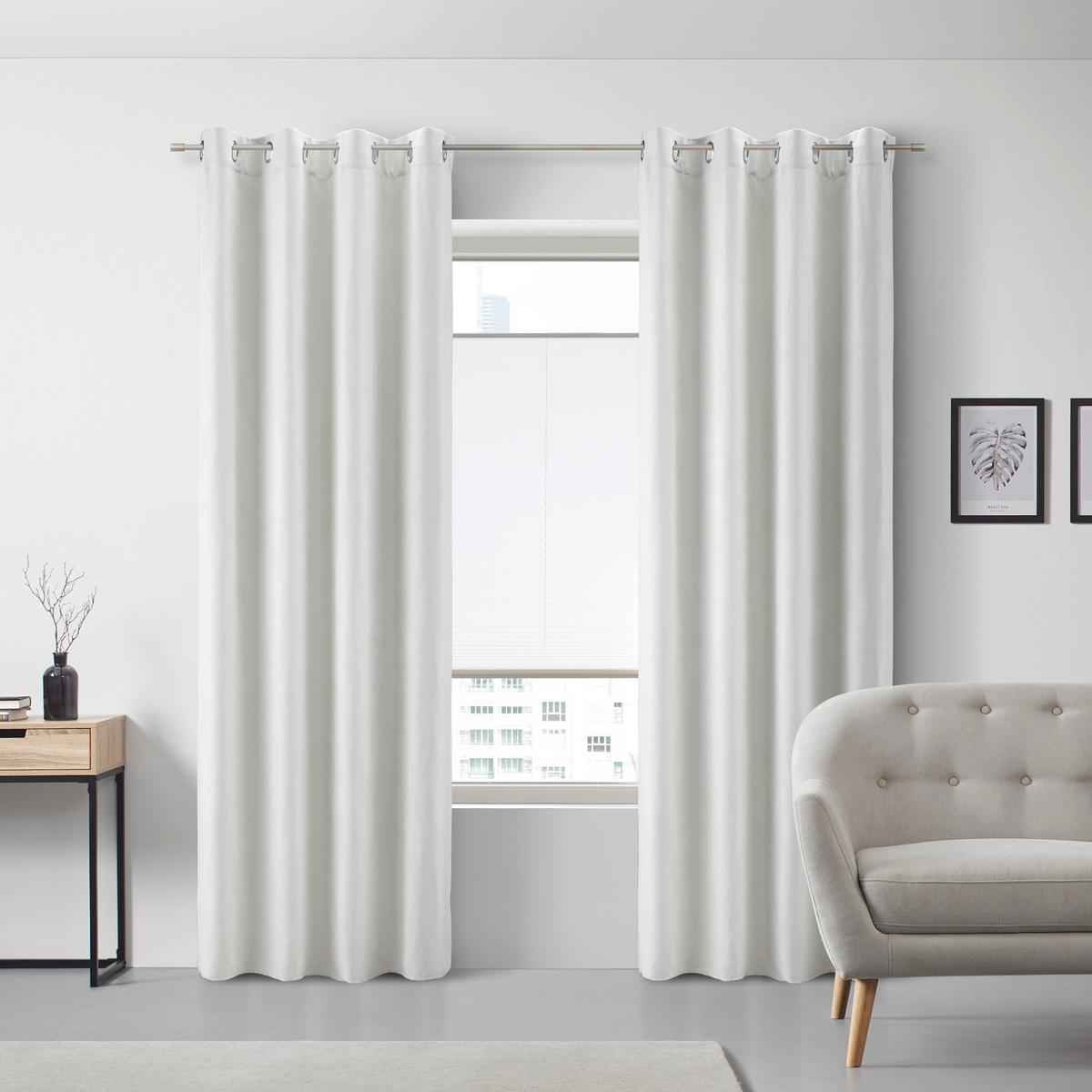 ZÁVĚS S OČKY Velours, 140/245cm, písková - pískové barvy, Moderní, textil (140/245cm) - Modern Living