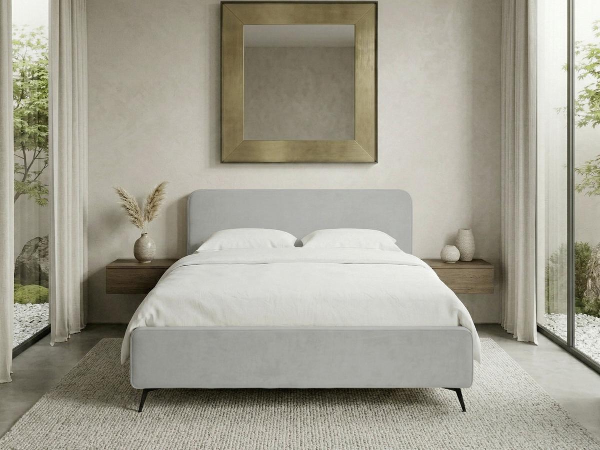 Polsterbett Camila Manila Hellgrau 140x200cm - Hellgrau/Schwarz, MODERN, Holz/Textil (140/200cm) - MID.YOU