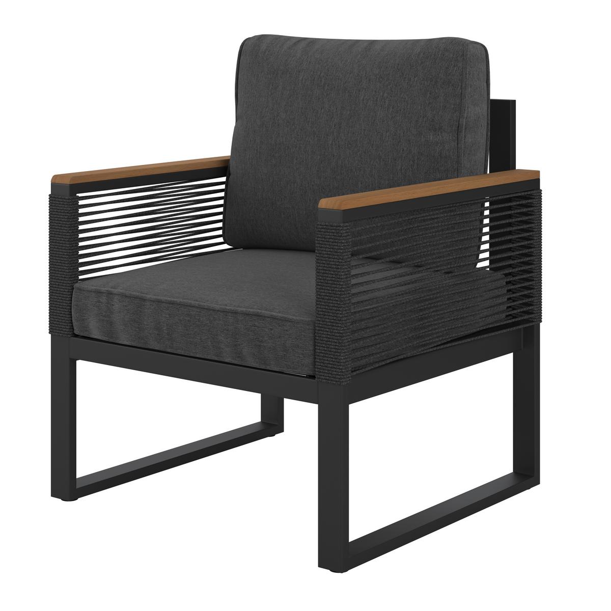 Loungegarnitur Orlando - Dunkelgrau/Naturfarben, MODERN, Glas/Kunststoff (245,5/182cm) - Beldano