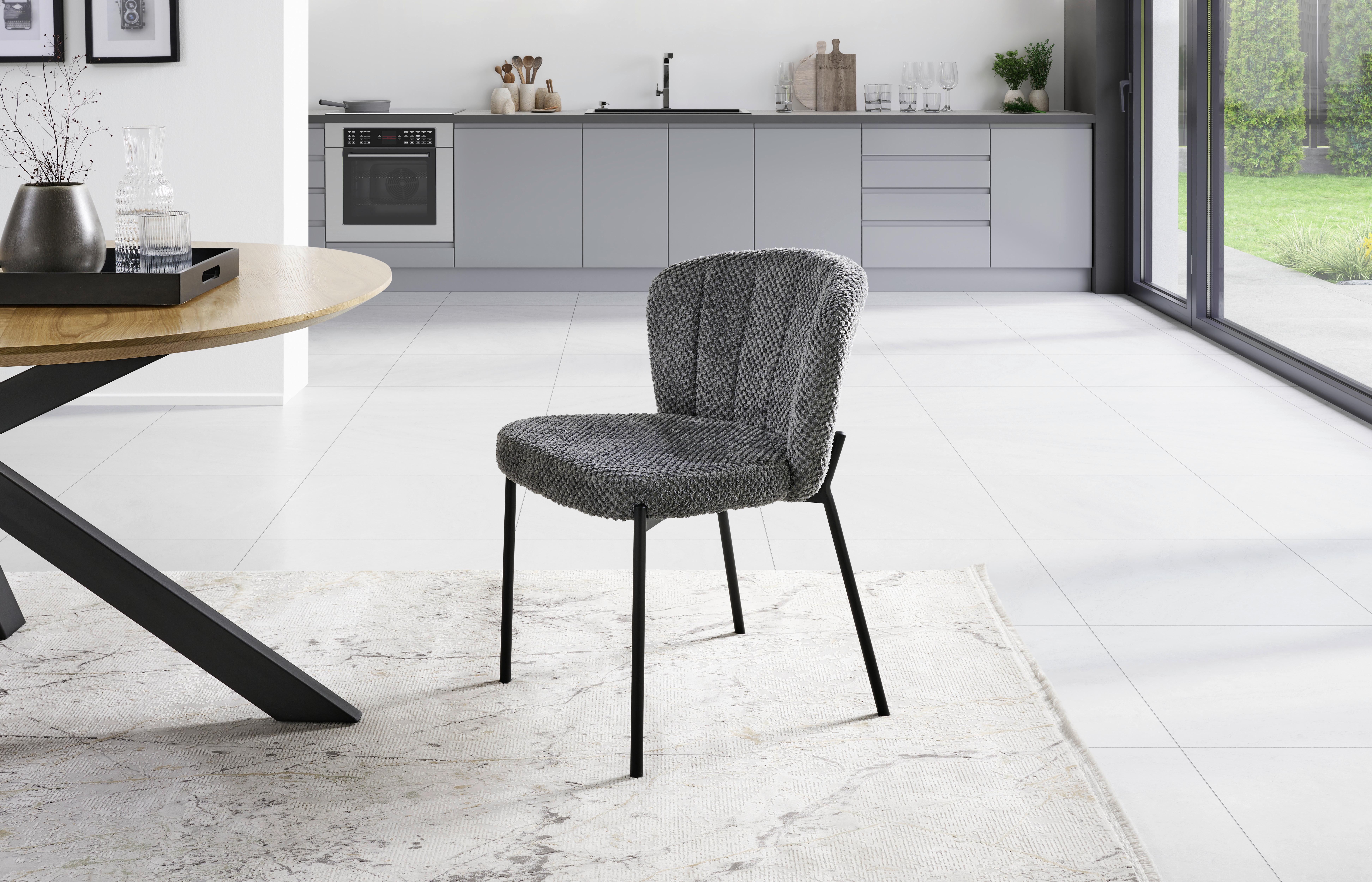 Stuhl Paris - Schwarz/Grau, LIFESTYLE, Holz/Textil (55/79/59cm) - Livetastic